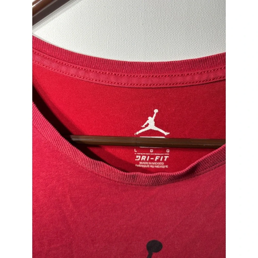 Jordan Dri-FIT T-Shirt Red Jumpman Logo Graphic Mens Large L‎ Nike MJ